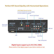 Load image into Gallery viewer, Bluetooth (V5.0) Stereo Digital Amplifier Receiver RMS 2X 40W for Home Audio Passive Speakers System, Compact with USB/Optical/SPDIF/AUX/MP3/Mic, Remote Control Sleep Timer