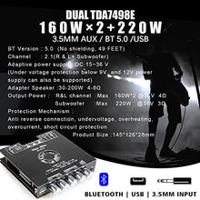 ギャラリービューアに画像を読み込む, TDA7498E Bluetoothパワーアンプボード サブウーファー付き 2.1チャンネル 160W×2+220W 15V-36V オーディオパワーアンプモジュール 高音と低音コントロール付き ブラック