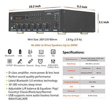 Load image into Gallery viewer, Bluetooth (V5.0) Stereo Digital Amplifier Receiver RMS 2X 40W for Home Audio Passive Speakers System, Compact with USB/Optical/SPDIF/AUX/MP3/Mic, Remote Control Sleep Timer