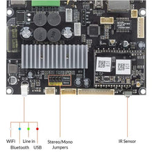 Load image into Gallery viewer, WiFi&Bluetooth 5.0 Home Audio Amplifier with 50+50W 21V DC/2.0 Stereo Channel&Mono,multizone Streaming Amplifier Board with Airplay,Spotify Connect for DIY Speakers Board- Up2stream Amp V4