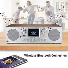 Load image into Gallery viewer, FM Wi-Fi Internet Radio Alarm Clock Stereo Speakers Micro SD Line Out Aux in 30,000+ Stations Stress Relief Relaxation Sleep Aid 2.8" Color Display Wooden Casing