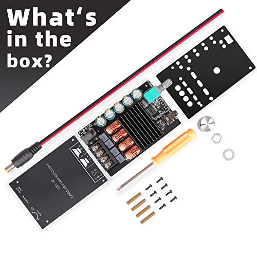 200W Bluetooth Amplifier Board TPA3116,DAMGOO 100W 100W Audio Amp Board With LC Filter Technique,Dual Channel DC8-24V,Password Free Connect To Phone