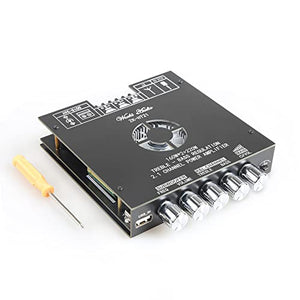 TDA7498E Bluetooth Power Amplifier Board with Subwoofer 2.1 Channel 160W×2+220W, 15V-36V Audio Power Amplifier Module with Treble and Bass Control,Black