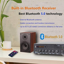 Load image into Gallery viewer, Bluetooth (V5.0) Stereo Digital Amplifier Receiver RMS 2X 40W for Home Audio Passive Speakers System, Compact with USB/Optical/SPDIF/AUX/MP3/Mic, Remote Control Sleep Timer