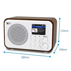 WiFi Internet Radios WR-336N Portable Digital Radio with Rechargeable Battery Bluetooth Receiver with 2.4” Color Display, 4 Preset Buttons, Support UPnP & DLNA-White