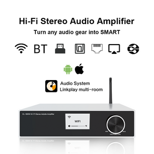 WiFi para varias habitaciones 2.4G y 5G Airplay2 | Receptor estéreo Bluetooth 5.0 Amp 240W